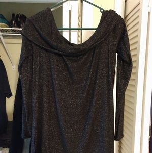 Off Shoulder Dark Charcoal Sweater, L, NWT